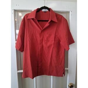 Doc & Amelia By Cintas Short Sleeve Button Front  Shirt Size Med Dark Orange E1